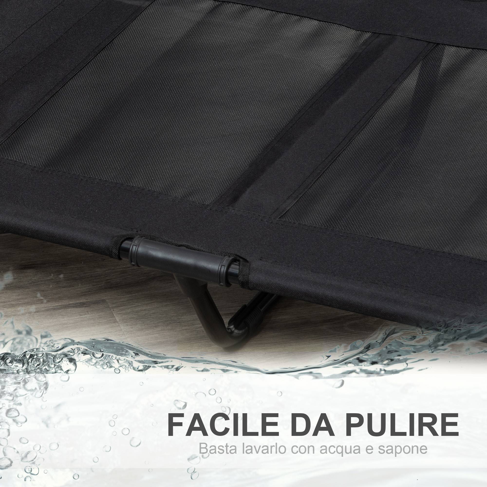 ComfortXL - Lit surélevé pliable pour grand chien en acier et tissu Oxford noir 92 x 76 x 18 cm avec sac de transport - Image 5