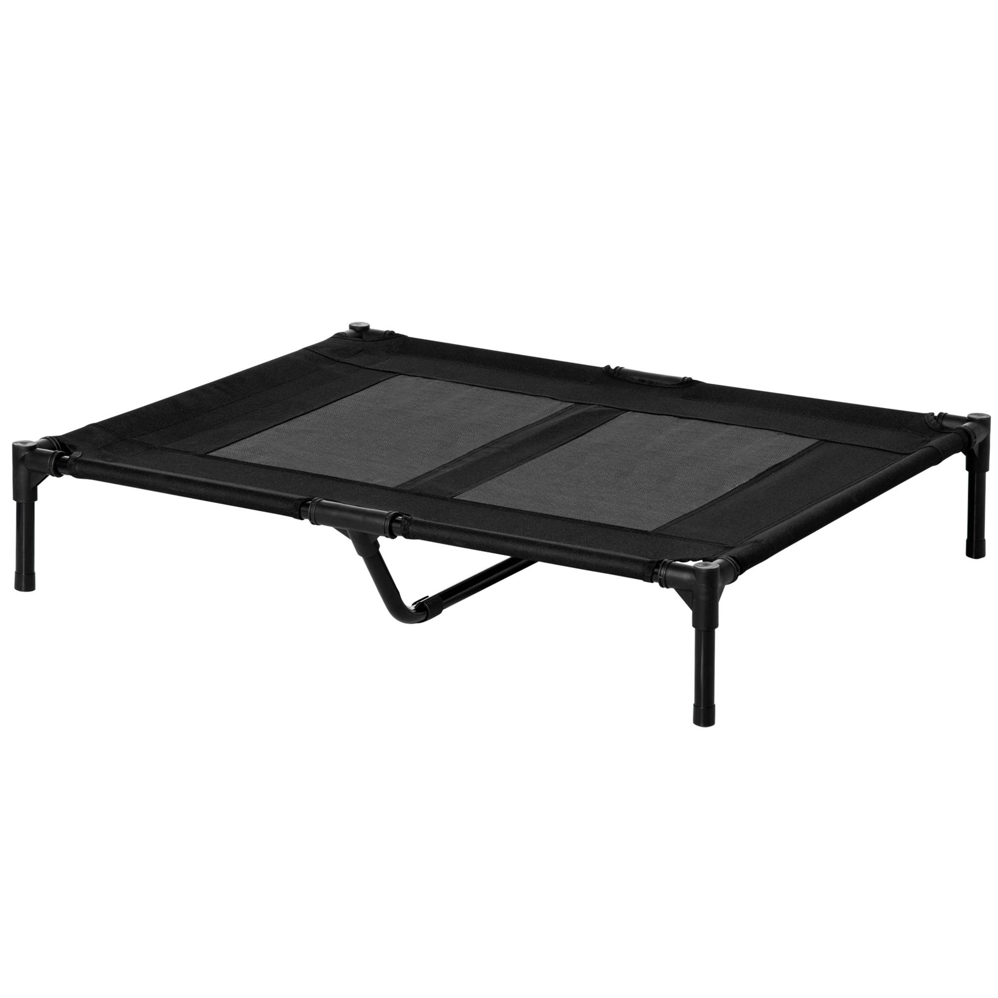 ComfortXL - Lit surélevé pliable pour grand chien en acier et tissu Oxford noir 92 x 76 x 18 cm avec sac de transport - Image 10