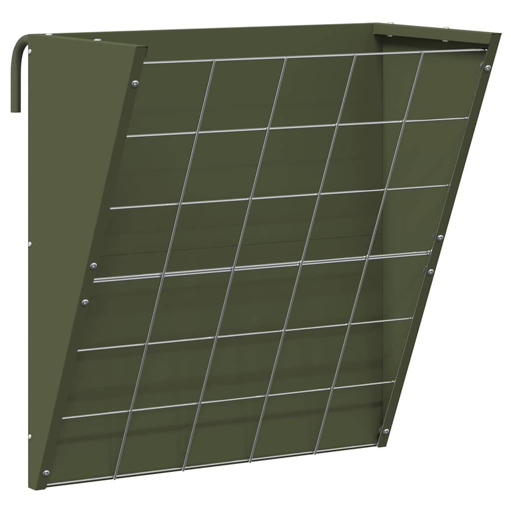 Mangeoire Fourrage Suspendue Métal 5kg Ecurie Vert Olive - ComfortXL Outdoor Living - Image 2