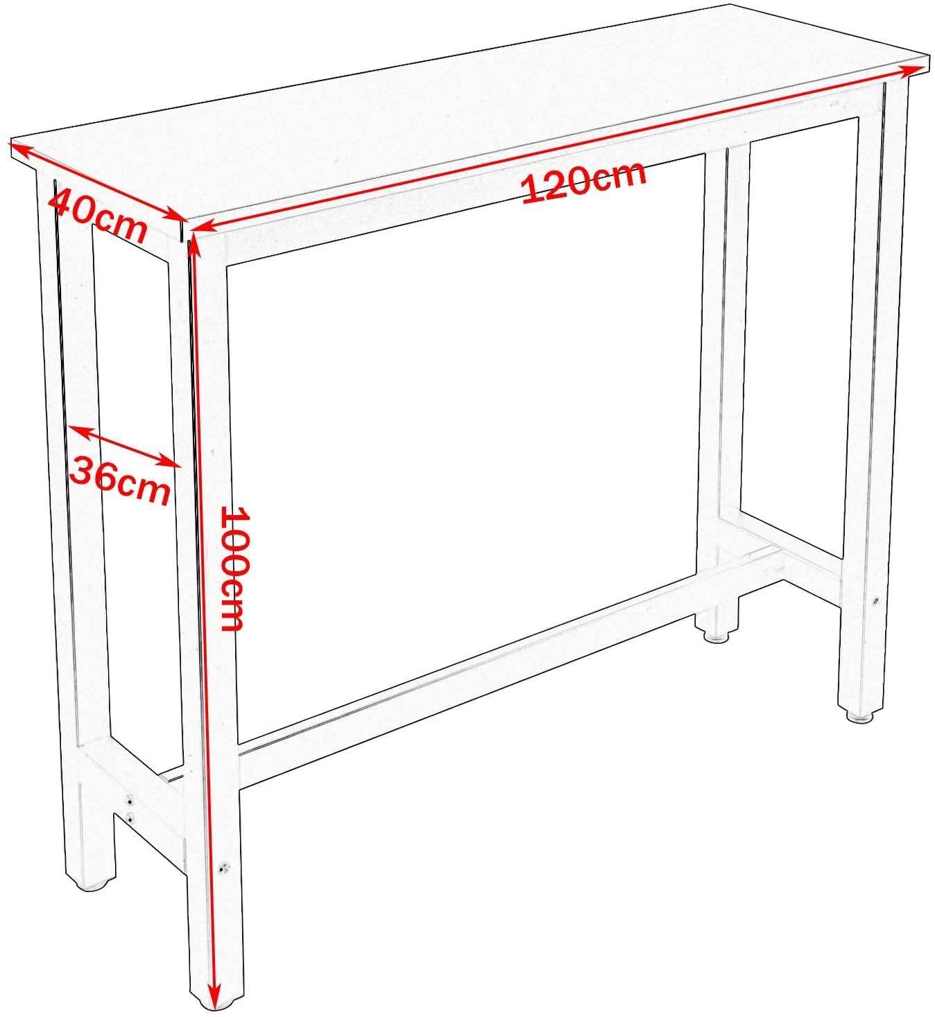 Helloshop26 - 1x table de bar + 2 x ensemble de tabourets de bar structure en métal MDF noir - Image 2