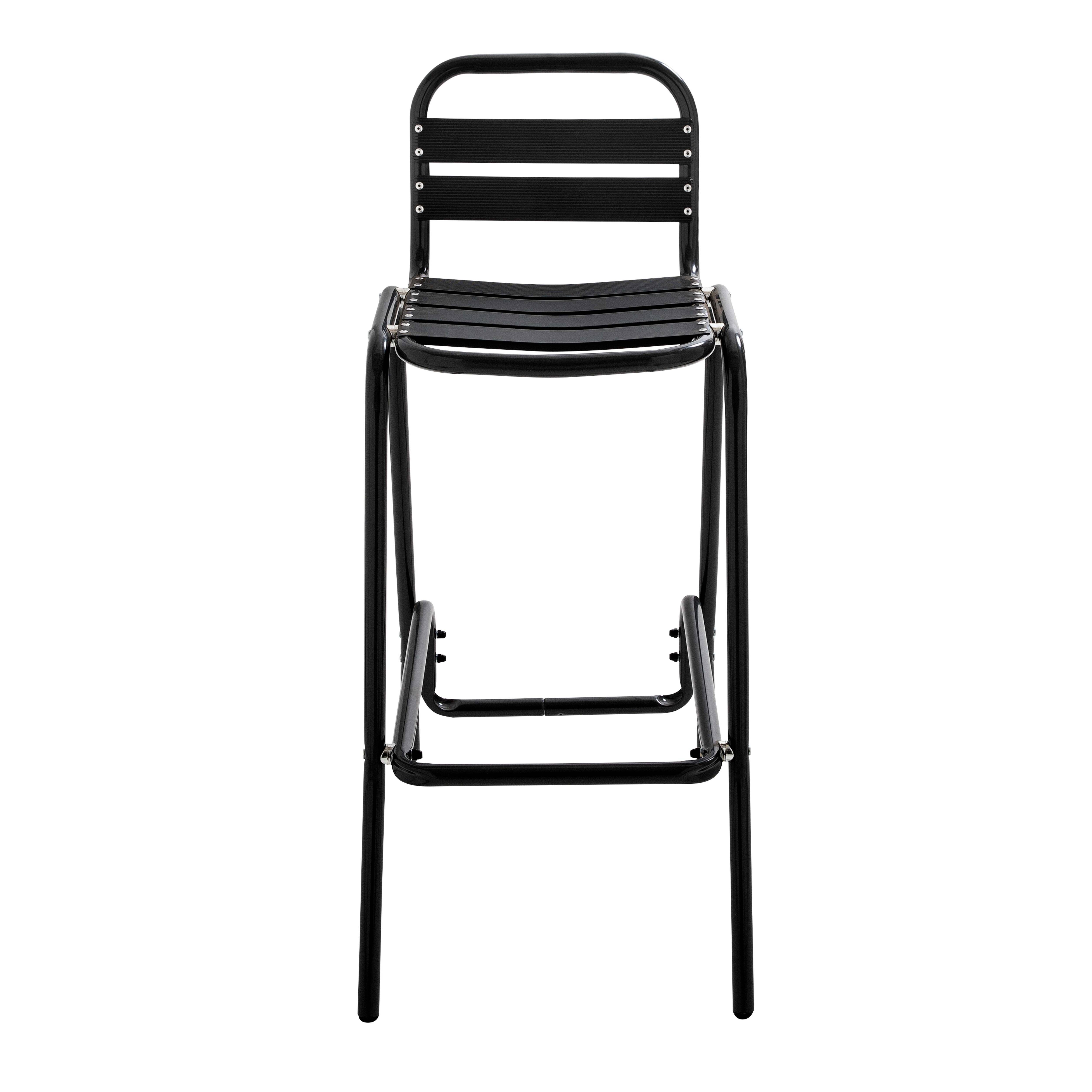 Oviala - Lot de 4 chaises haute en aluminium noir Soho - Oviala - Image 3