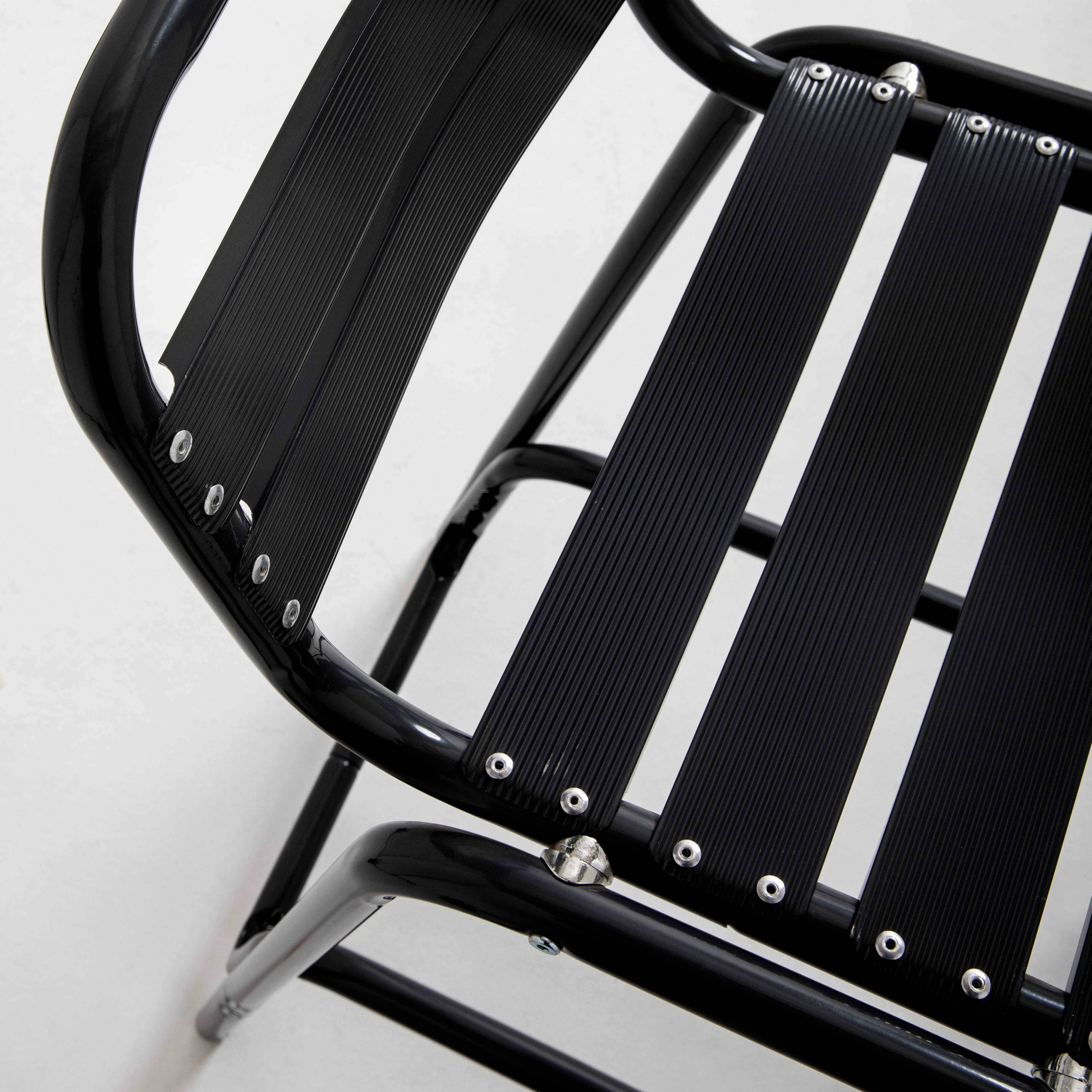 Oviala - Lot de 4 chaises haute en aluminium noir Soho - Oviala - Image 6