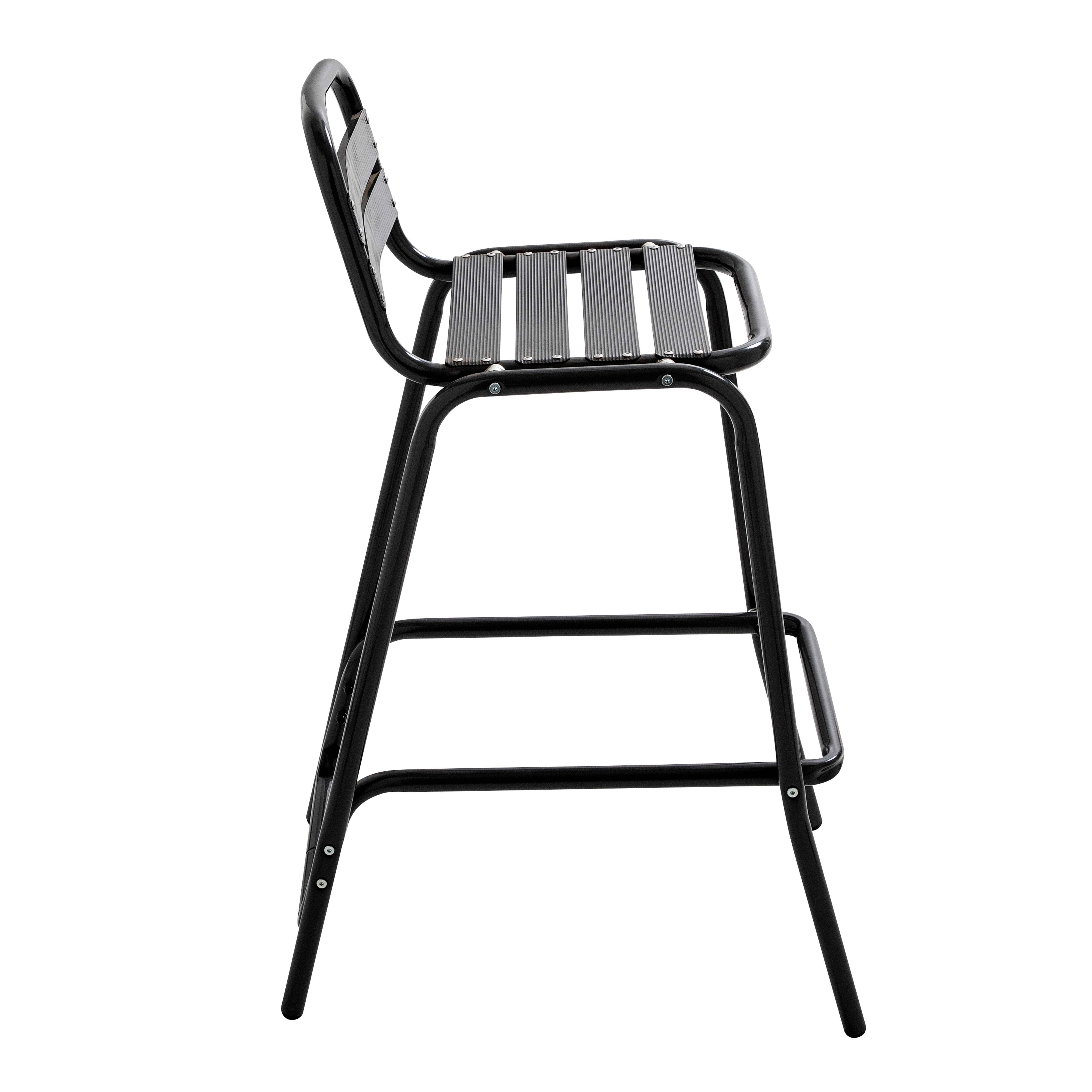 Oviala - Lot de 4 chaises haute en aluminium noir Soho - Oviala - Image 4