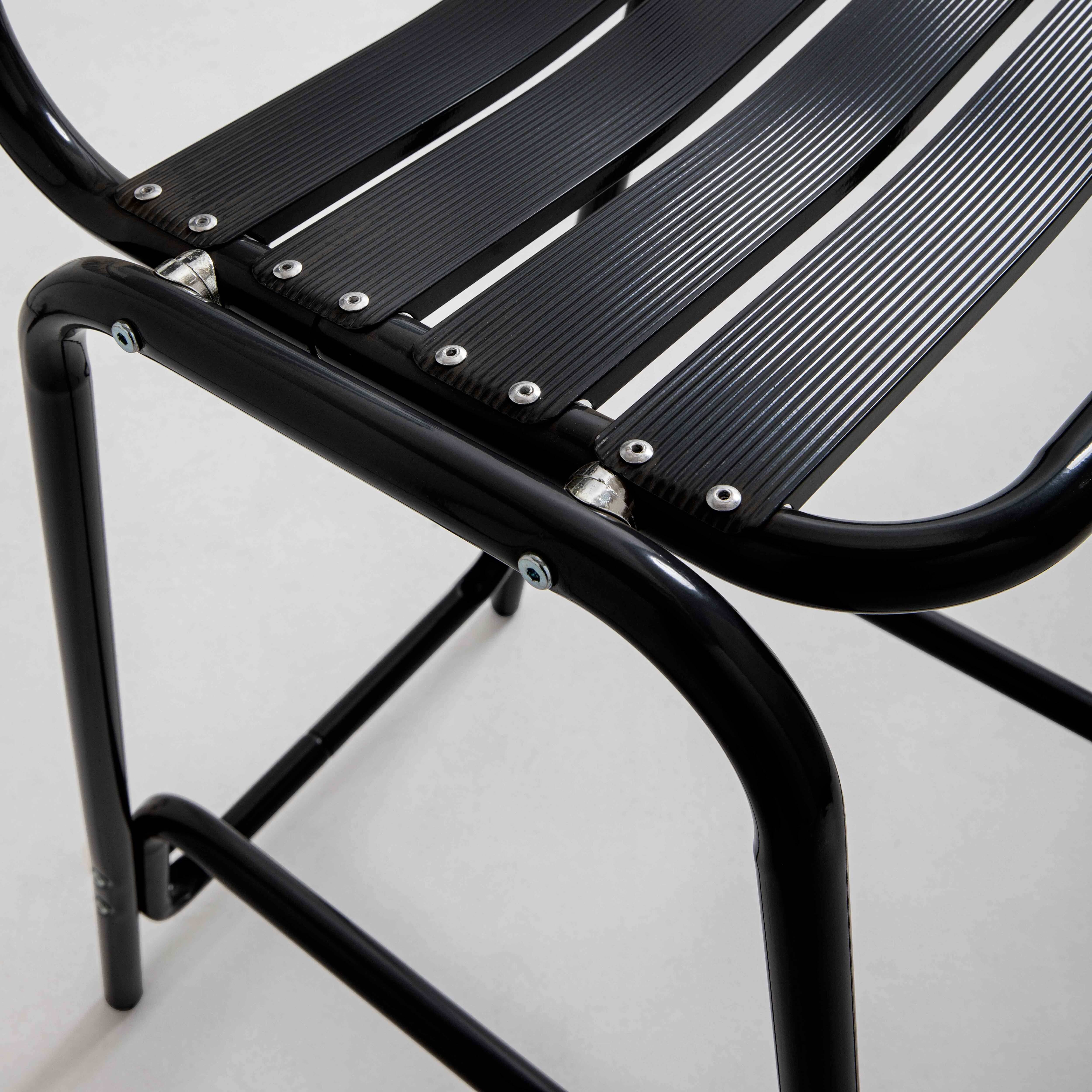 Oviala - Lot de 4 chaises haute en aluminium noir Soho - Oviala - Image 5