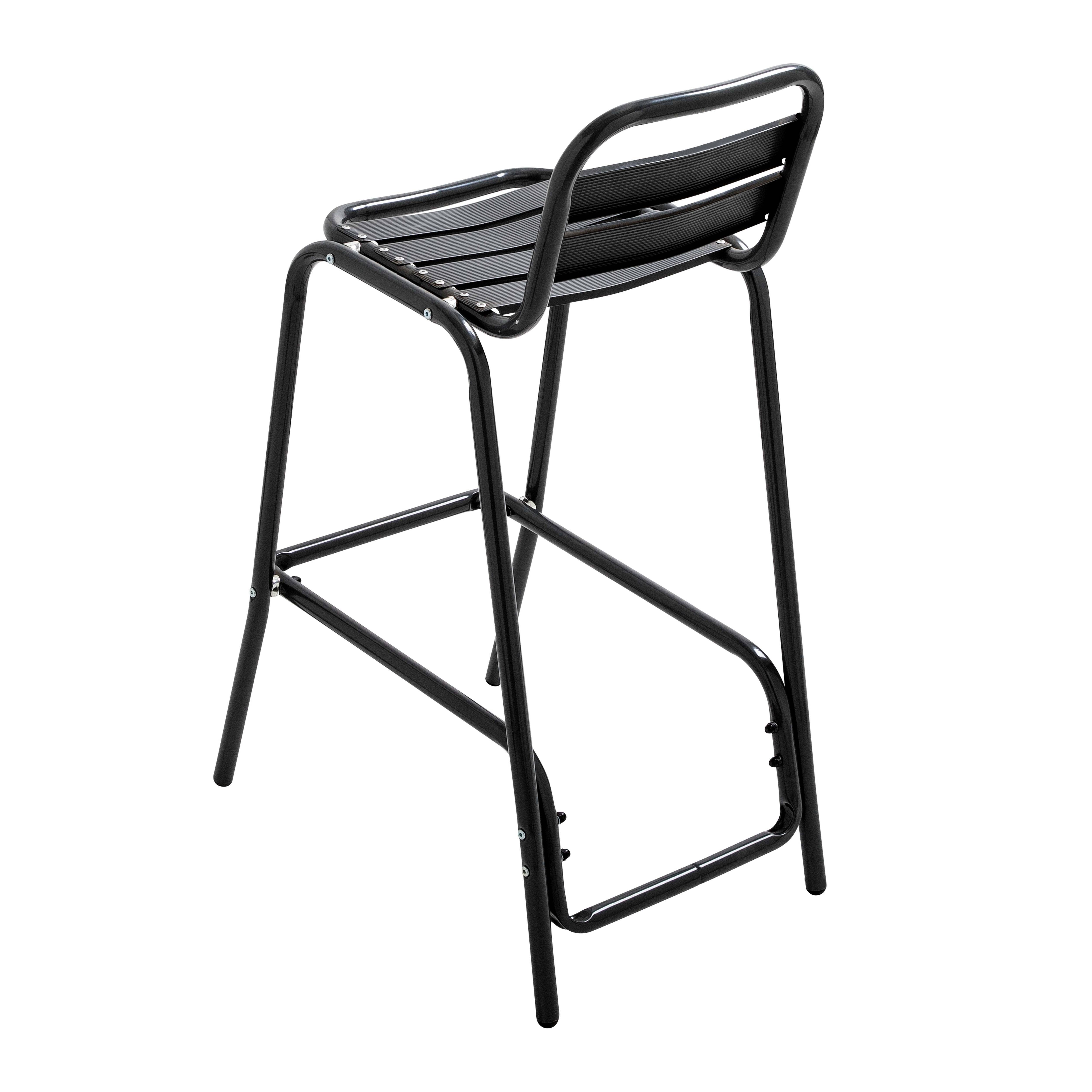 Oviala - Lot de 4 chaises haute en aluminium noir Soho - Oviala - Image 2