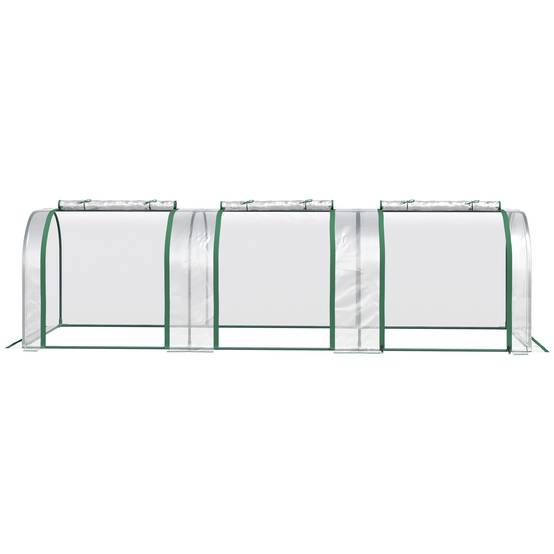 Mini Serre à Tomates 3 x 1 x 0,8 m, Structure en Acier, Bâche PVC 140 g/m² Anti-UV, 3 Fenêtres - Image 10