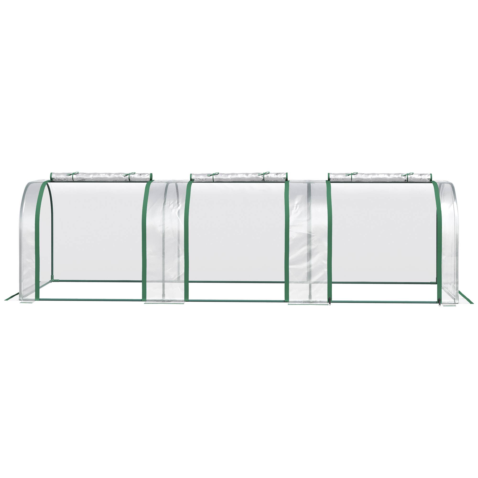 Mini Serre à Tomates 3 x 1 x 0,8 m, Structure en Acier, Bâche PVC 140 g/m² Anti-UV, 3 Fenêtres - Image 10