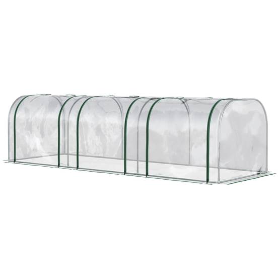 Mini Serre à Tomates 3 x 1 x 0,8 m, Structure en Acier, Bâche PVC 140 g/m² Anti-UV, 3 Fenêtres - Image 2