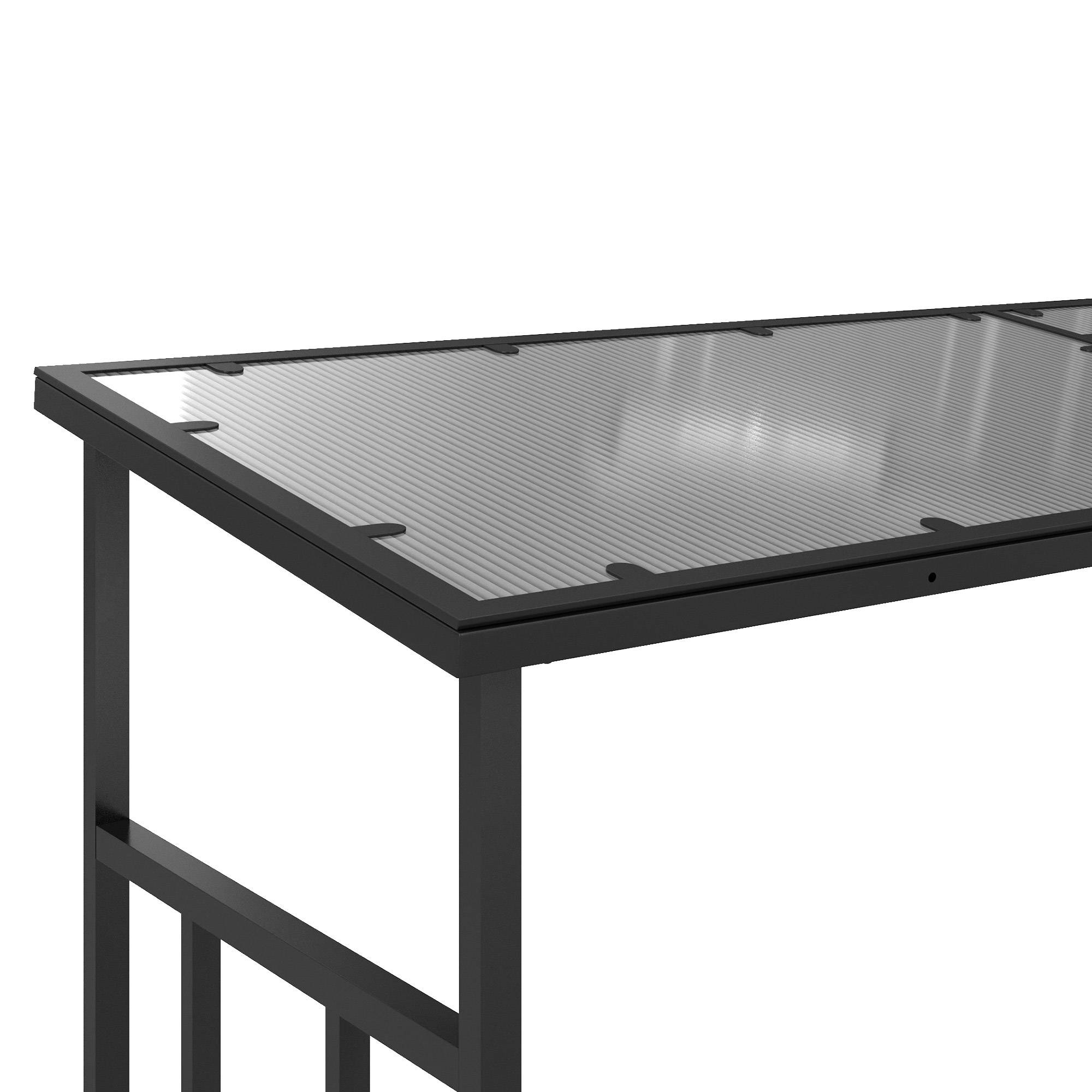 Abri-bûches range-bûche extérieur charge maximale 2000 kg avec housse de protection imperméable 185 x 62 x 184 cm noir - Image 10