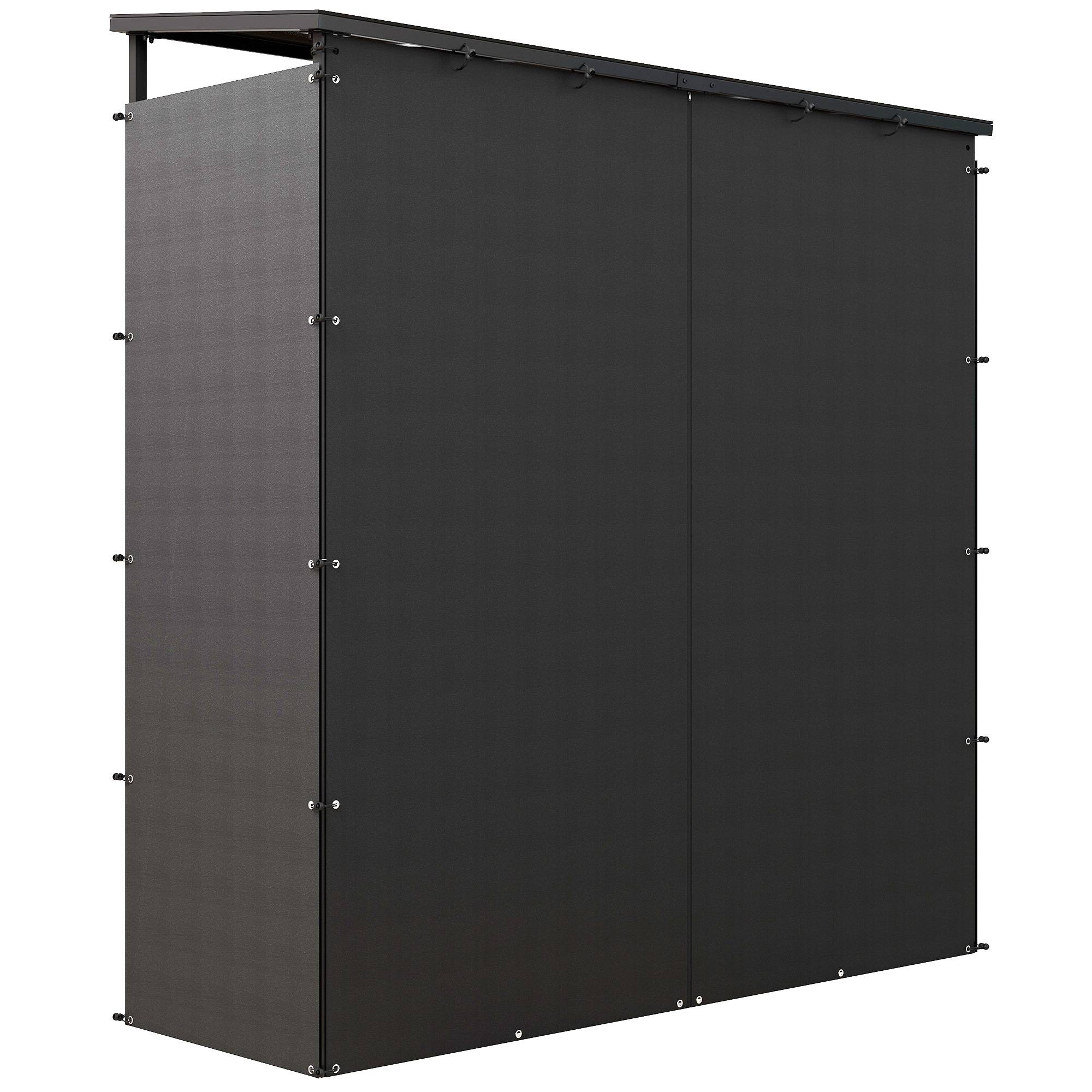 Abri-bûches range-bûche extérieur charge maximale 2000 kg avec housse de protection imperméable 185 x 62 x 184 cm noir - Image 2