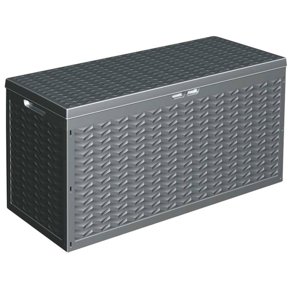 Coffre boîte de rangement de jardin avec poignée 300 litres gris - Image 1