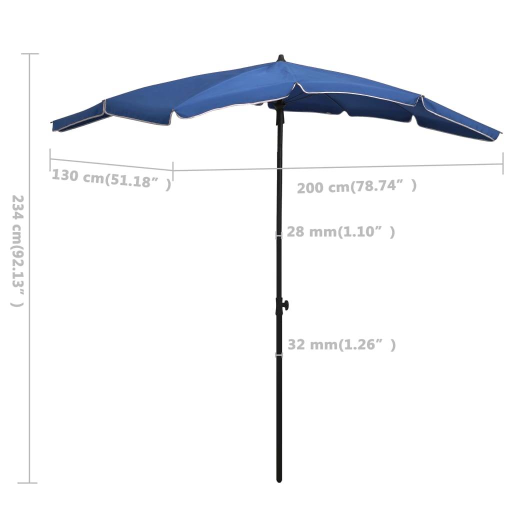 Helloshop26 - Parasol de jardin avec mât 200 x 130 cm bleu azuré - Image 6