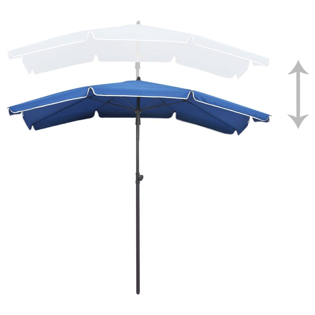 Helloshop26 - Parasol de jardin avec mât 200 x 130 cm bleu azuré - Image 4