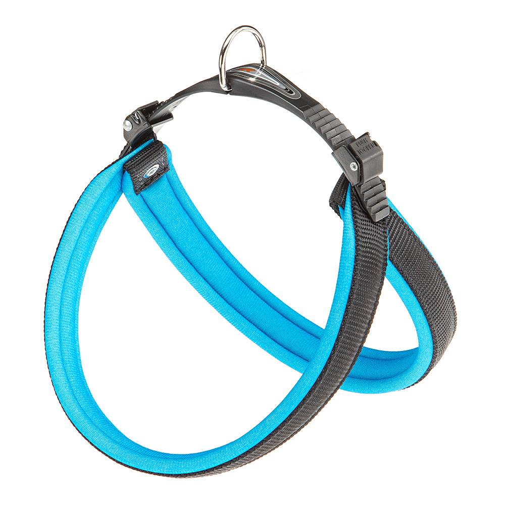 Ferplast - Ferplast Harnais ergonomique pour chiens AGILA FLUO 4, ajustement parfait, fermeture pratique avec lacet, rembourrage souple, A=B 42÷70 cm 20 mm Bleu - Image 1