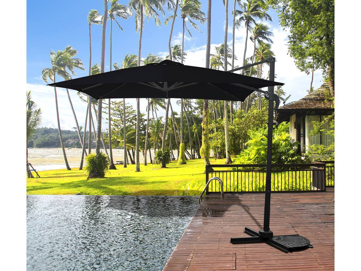 Parasol Jardin Déporté - 2.5 X 2.5 M - Noir -habitat Et Jardin - Image 2