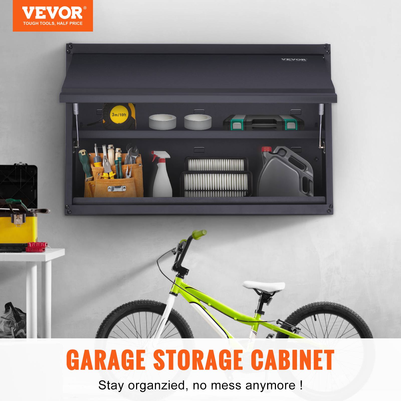 Vevor - VEVOR Armoire garage métal, charge 54 kg/étagère, réglable. Porte à verrouillage poussoir. Pour bureau, atelier. - Image 2
