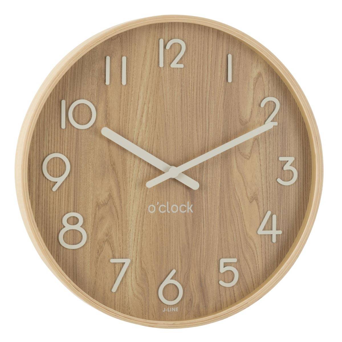 J-Line - Horloge Murale en Bois "Marion" 53cm Naturel - Image 1