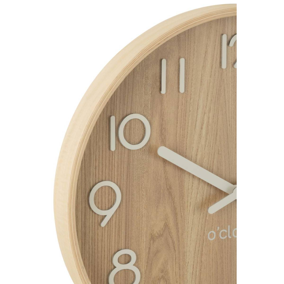 J-Line - Horloge Murale en Bois "Marion" 53cm Naturel - Image 2