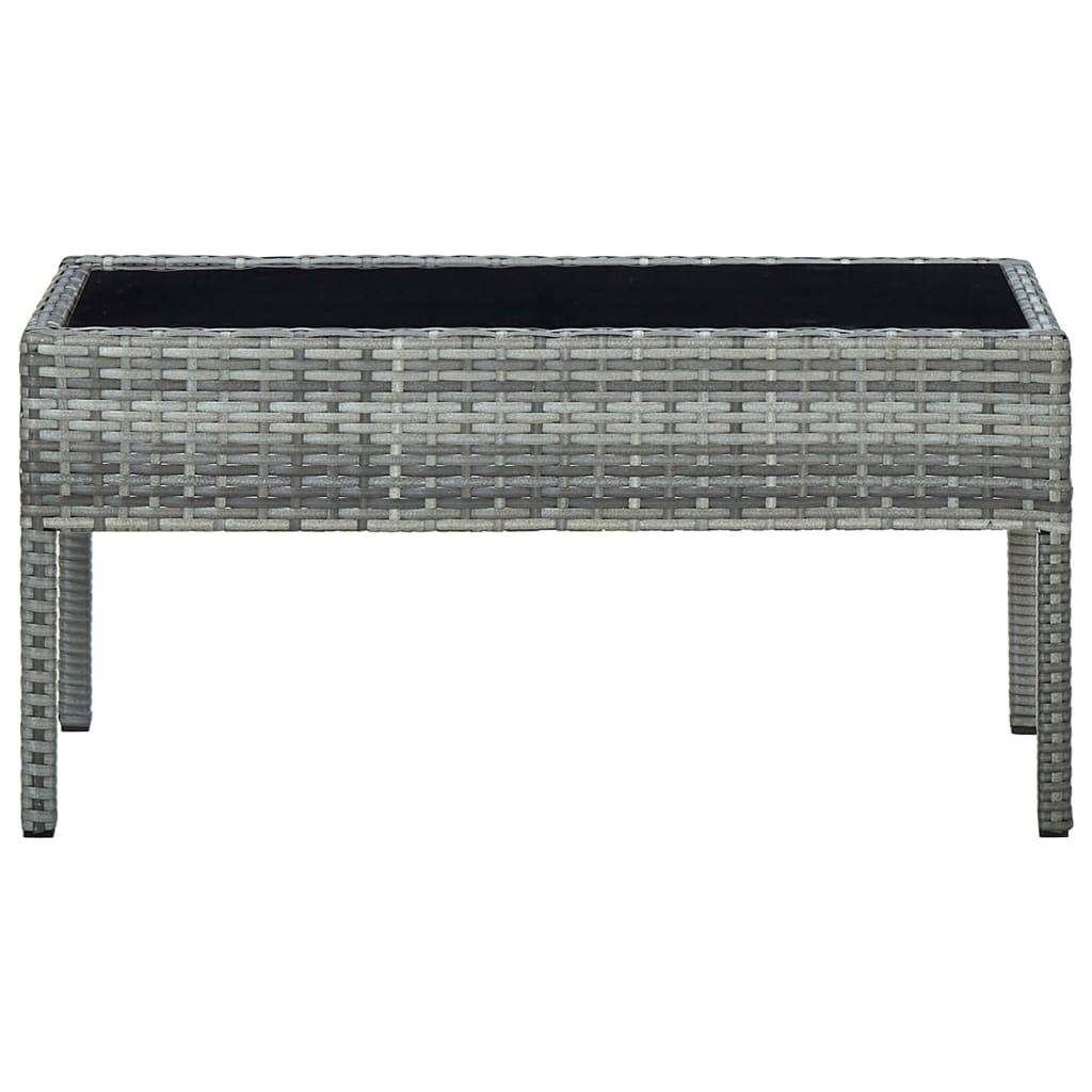 PANGIVO - Table de jardin Gris 75 x 40 x 37 cm Résine tressée - PANGIVO - Image 2