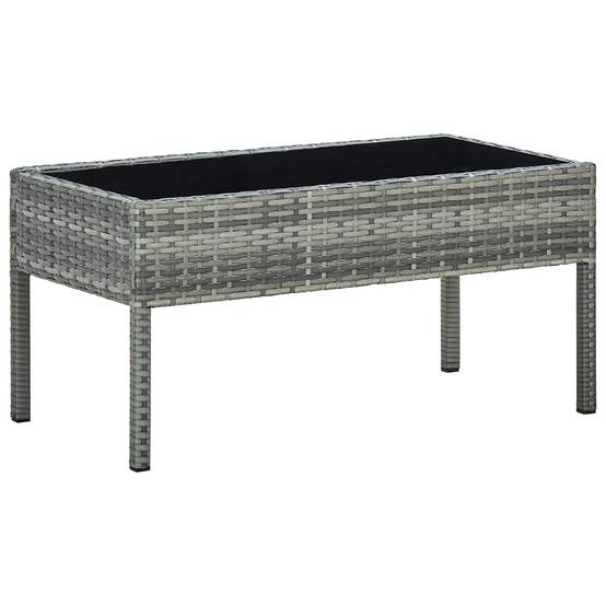 PANGIVO - Table de jardin Gris 75 x 40 x 37 cm Résine tressée - PANGIVO - Image 1