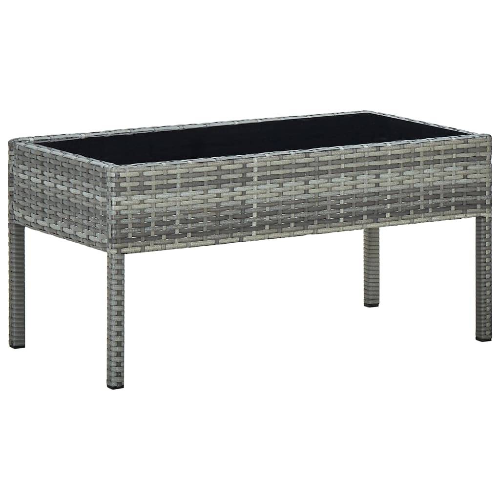PANGIVO - Table de jardin Gris 75 x 40 x 37 cm Résine tressée - PANGIVO - Image 1