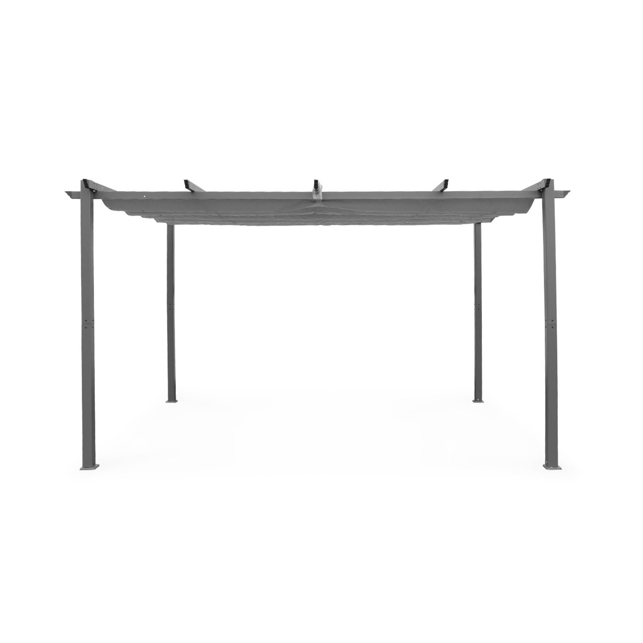 sweeek - Pergola aluminium - Isla 3x4m -  Toile grise - Tonnelle idéale pour votre terrasse. toit rétractable. toile coulissante. structure aluminium | sweeek - Image 6