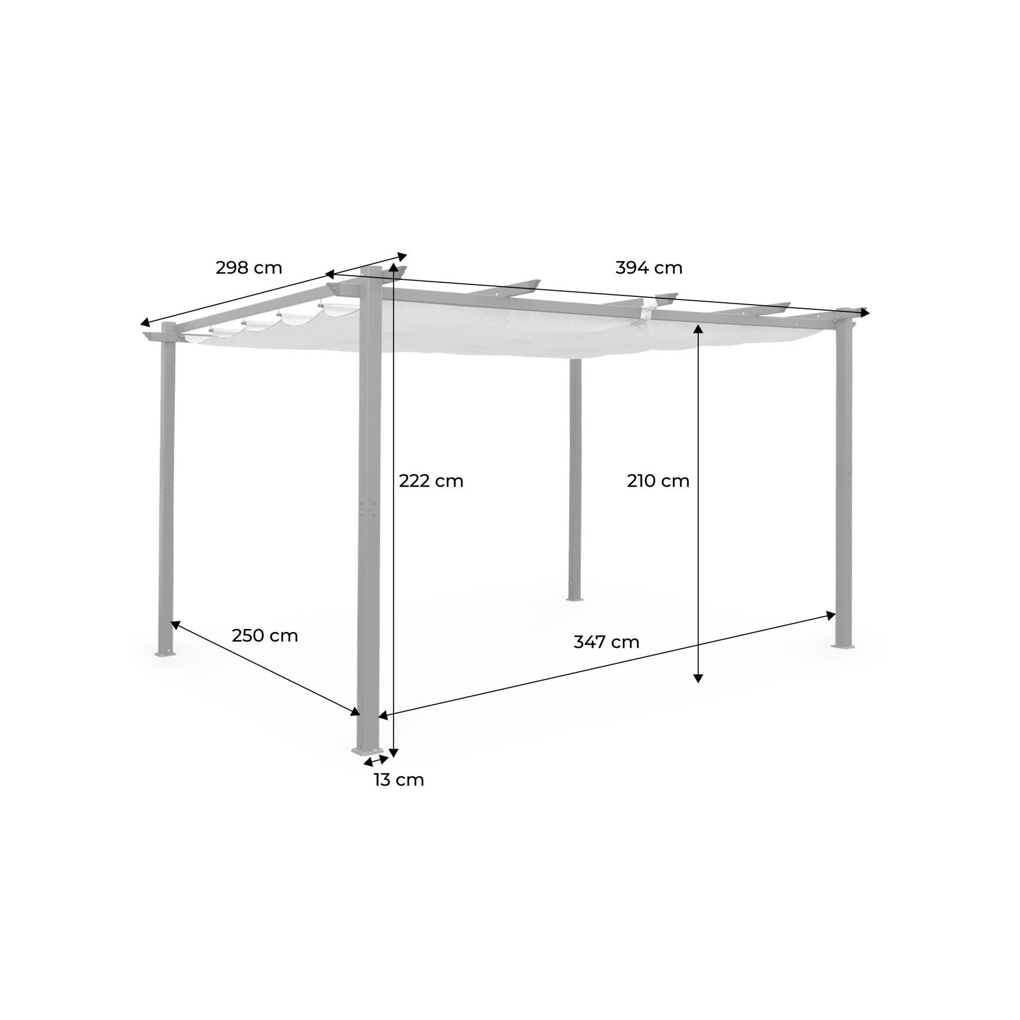 sweeek - Pergola aluminium - Isla 3x4m - Toile grise - Tonnelle idéale pour votre terrasse. toit rétractable. toile coulissante. structure aluminium | sweeek - Image 4