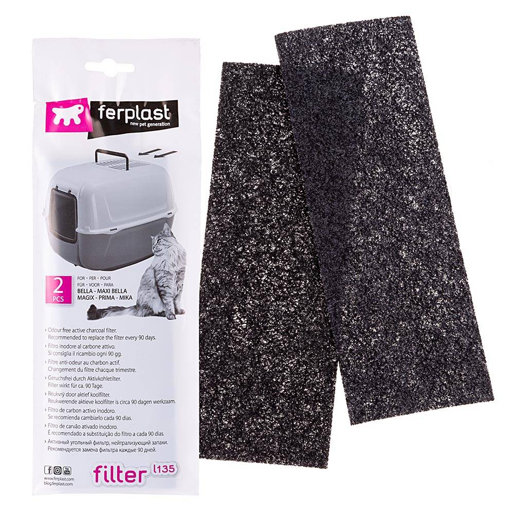 Ferplast - Filtre à litière anti-odeurs Ferplast L135 2 pièces neutralisant d’odeurs