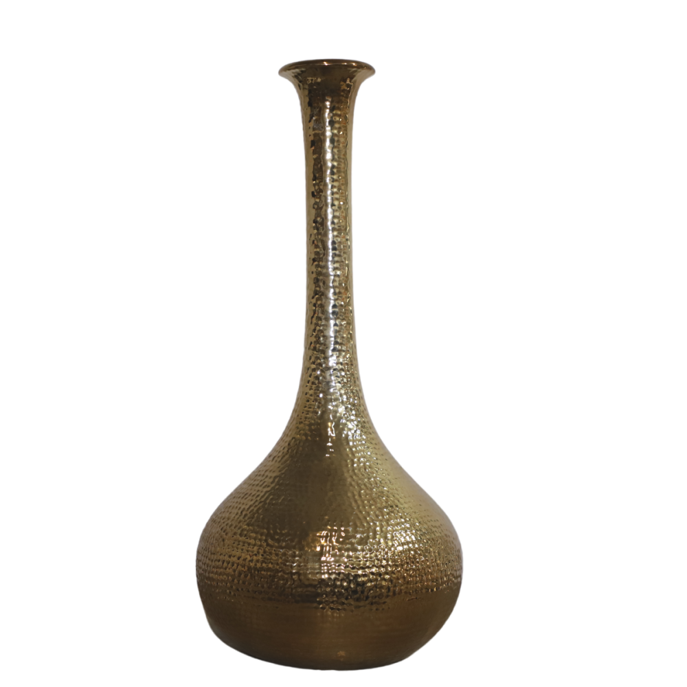 Vase en céramique doré 19 x 43cm Chemin de campagne - Image 1