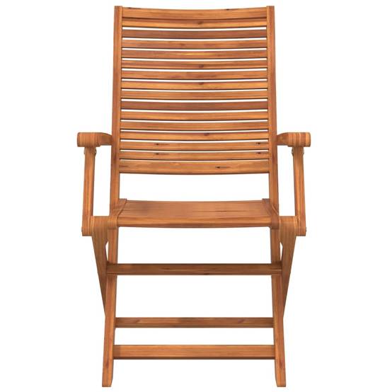 Chaises de jardin pliantes bois d'acacia naturel lot de 2 57 x 66 x 95 cm - PANGIVO - Image 4