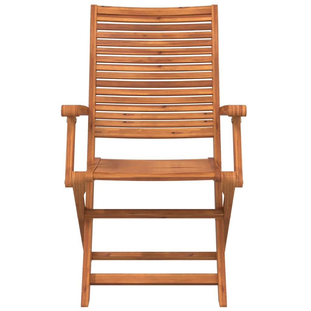 Chaises de jardin pliantes bois d'acacia naturel lot de 2 57 x 66 x 95 cm - PANGIVO - Image 4