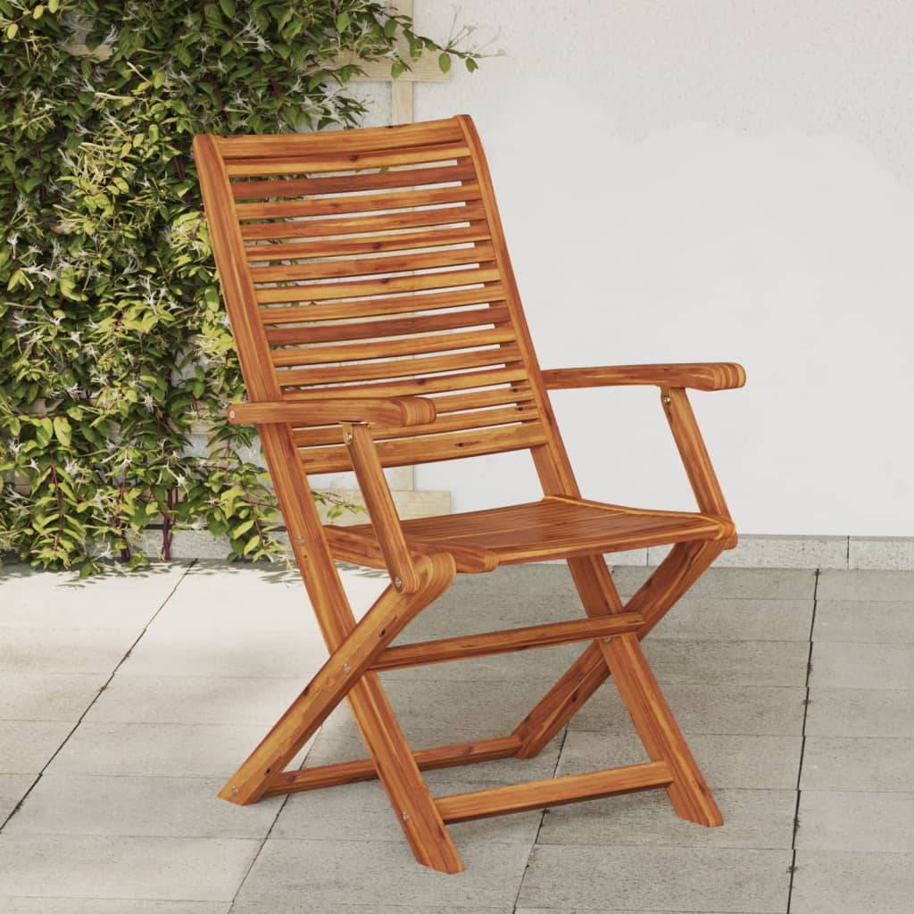 Chaises de jardin pliantes bois d'acacia naturel lot de 2 57 x 66 x 95 cm - PANGIVO - Image 1