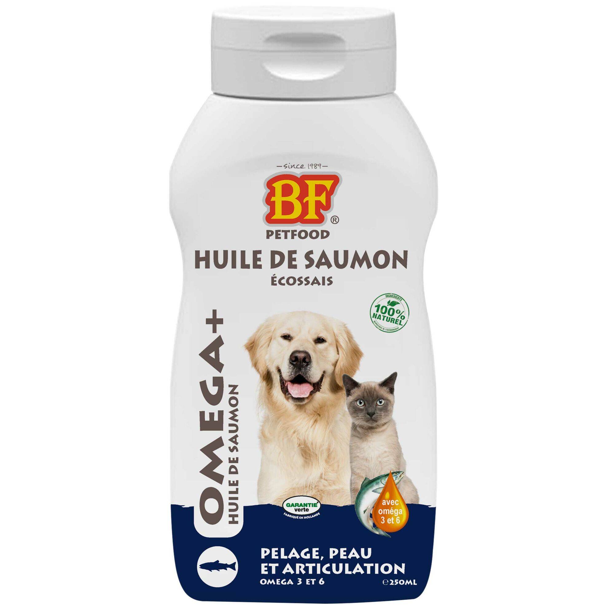 Huile de saumon pour chien et chat Biofood : 250ml BIOFOOD