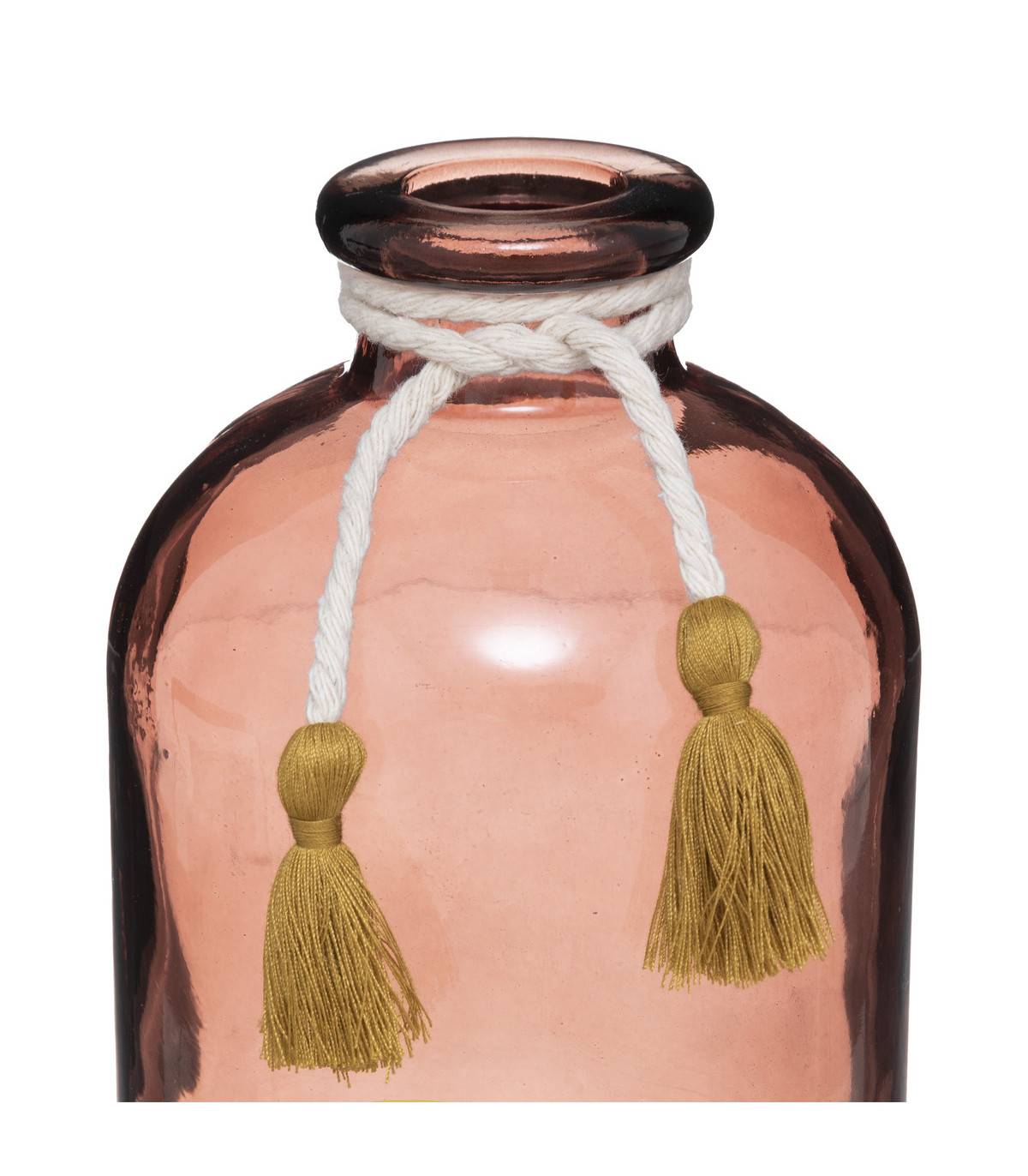 Vase en Verre avec Message et Pompons H 25 cm - Image 2