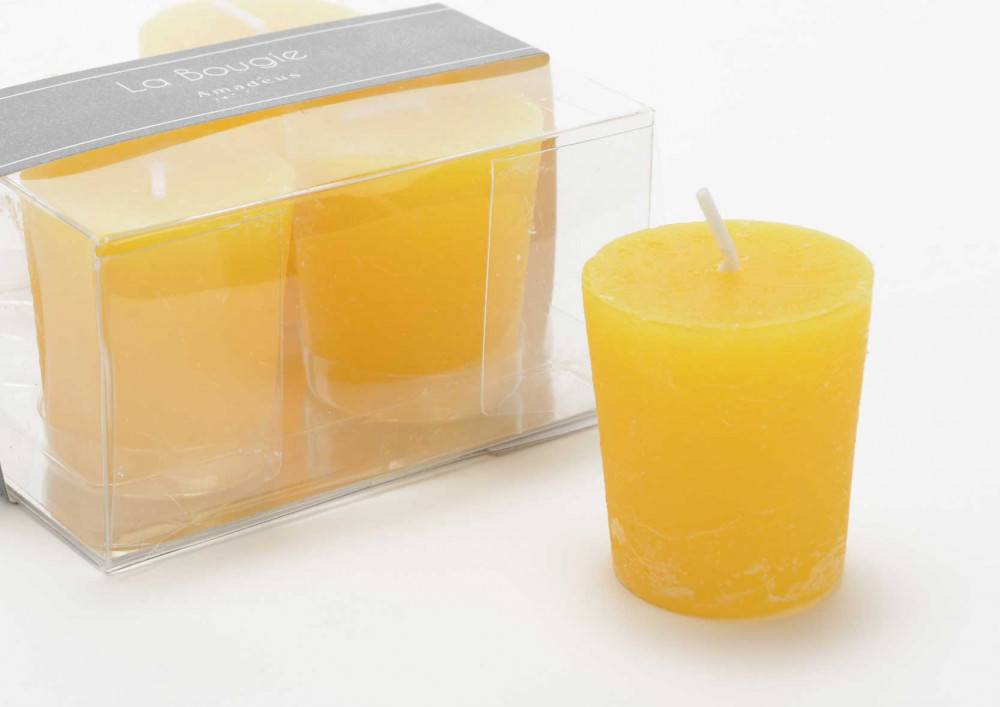 Amadeus - Lot de 4 bougies Votive 4,3 x 4,7 cm moutarde - Image 1