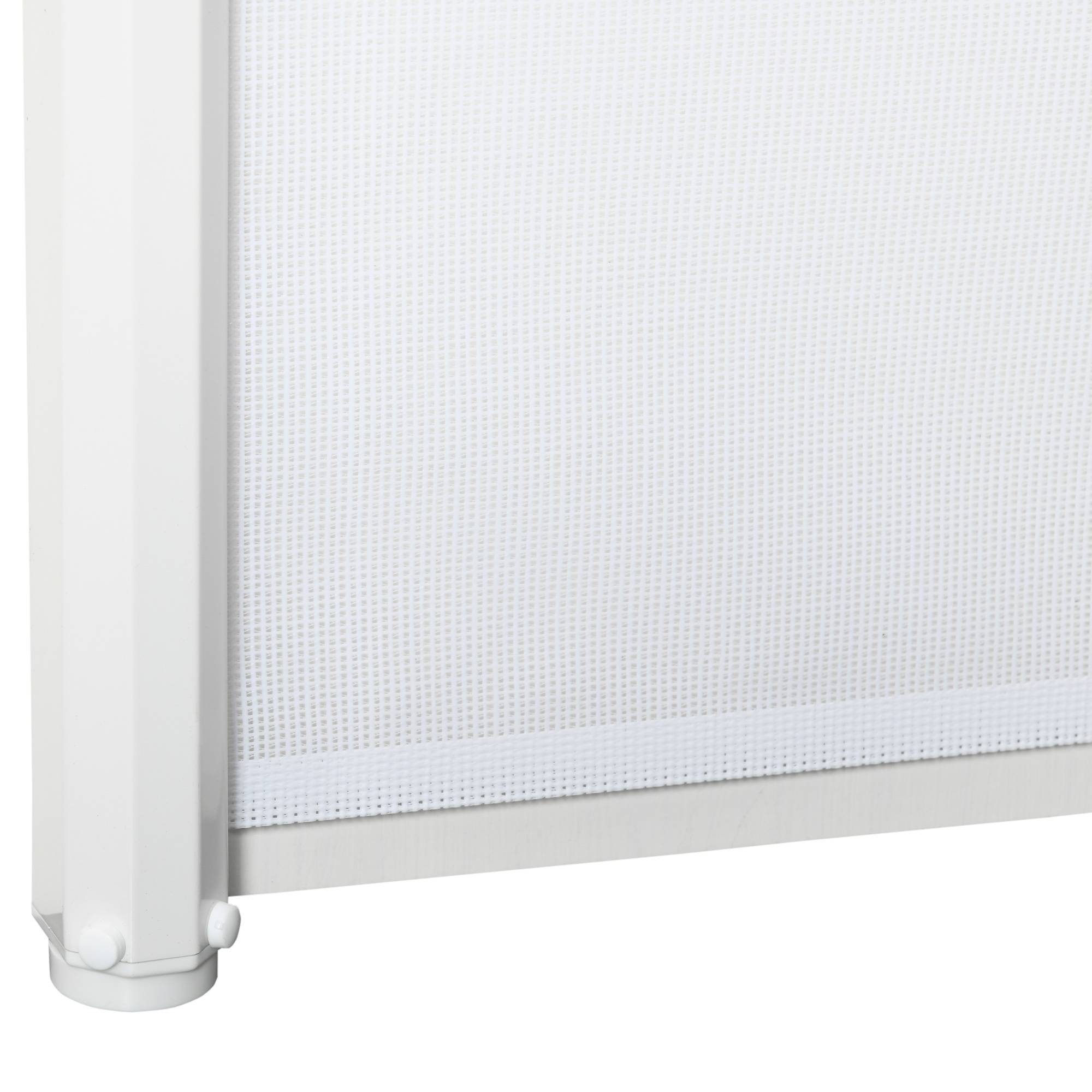 Barrière de sécurité rétractable acier textilène pour chiens 115x83cm blanc - ComfortXL Outdoor Living - Image 9
