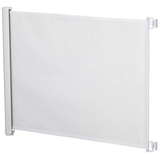 Barrière de sécurité rétractable acier textilène pour chiens 115x83cm blanc - ComfortXL Outdoor Living - Image 2
