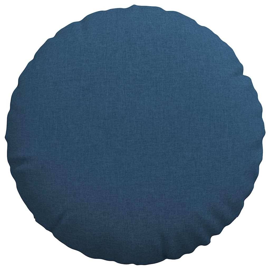 Lot de 2 Grands Coussins de Sol Ronds Tissu Doux et Déhoussable pour Salon Bleu Ø 60 x 21 cm – ComfortXL Outdoor Living - Image 6