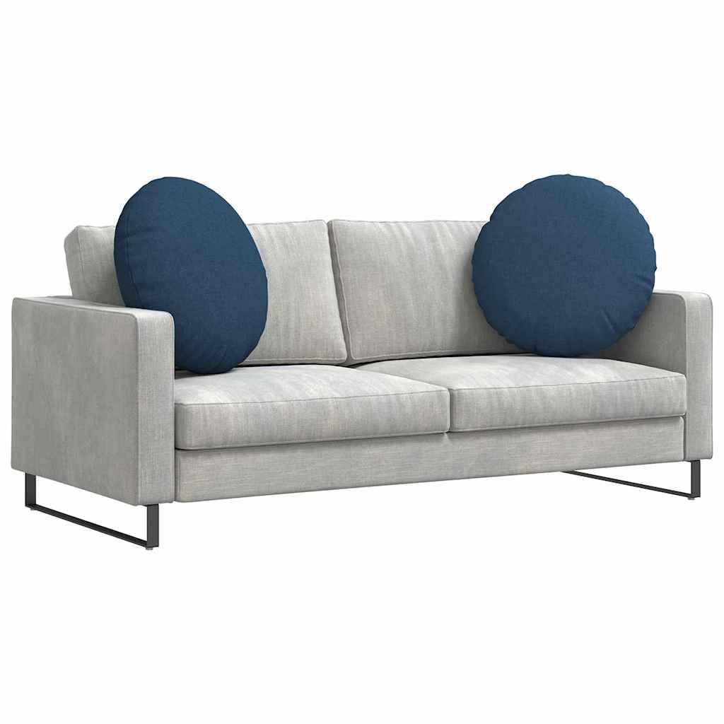 Lot de 2 Grands Coussins de Sol Ronds Tissu Doux et Déhoussable pour Salon Bleu Ø 60 x 21 cm – ComfortXL Outdoor Living - Image 3