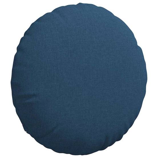 Lot de 2 Grands Coussins de Sol Ronds Tissu Doux et Déhoussable pour Salon Bleu Ø 60 x 21 cm – ComfortXL Outdoor Living - Image 5