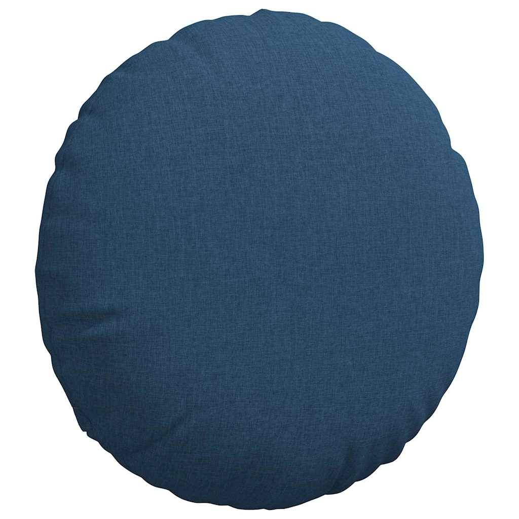 Lot de 2 Grands Coussins de Sol Ronds Tissu Doux et Déhoussable pour Salon Bleu Ø 60 x 21 cm – ComfortXL Outdoor Living - Image 5