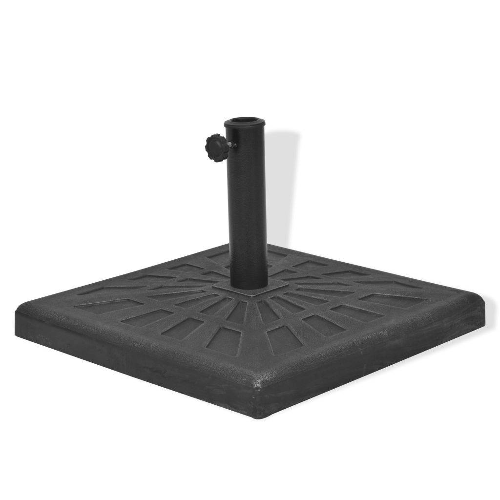 Helloshop26 - Socle pied base carrée de parasol résine diamètre 38 et 48 mm noir 12 kg - Image 1