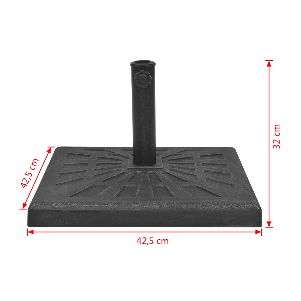 Helloshop26 - Socle pied base carrée de parasol résine diamètre 38 et 48 mm noir 12 kg - Image 6