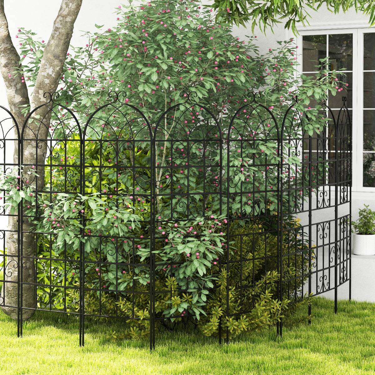 Lot de 2 Treillis de Jardin en Métal 180x50cm Treillis Décoratif Extérieur pour Plantes Grimpantes - Image 2