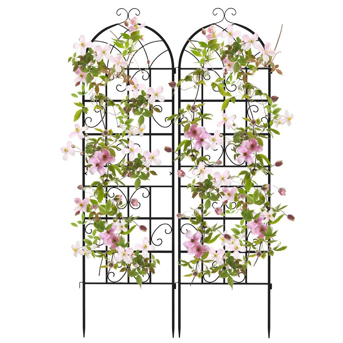 Lot de 2 Treillis de Jardin en Métal 180x50cm Treillis Décoratif Extérieur pour Plantes Grimpantes - Image 1