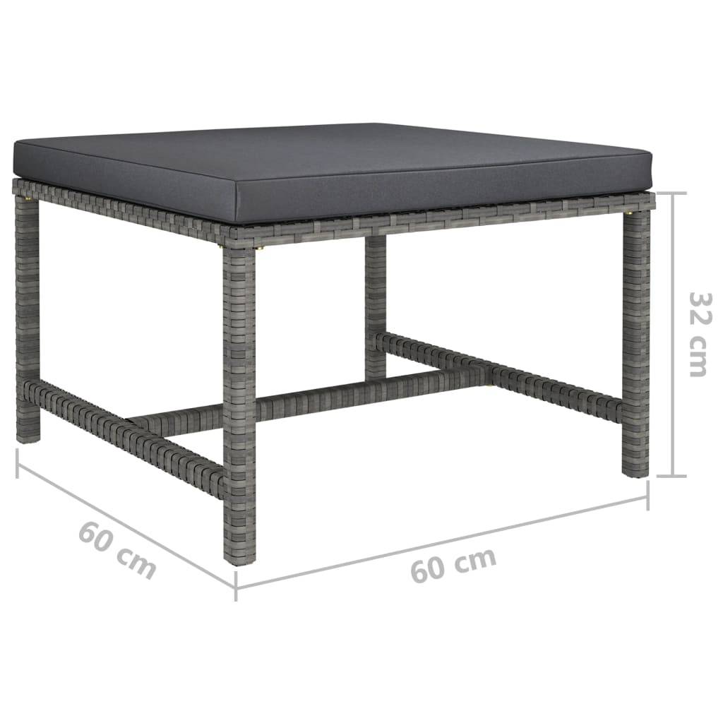 Salon de Jardin Bas Modulable 8 Pièces Résine Tressée Durable Coussins Rembourrés Détente Terrasse Gris – ComfortXL Outdoor Living - Image 8