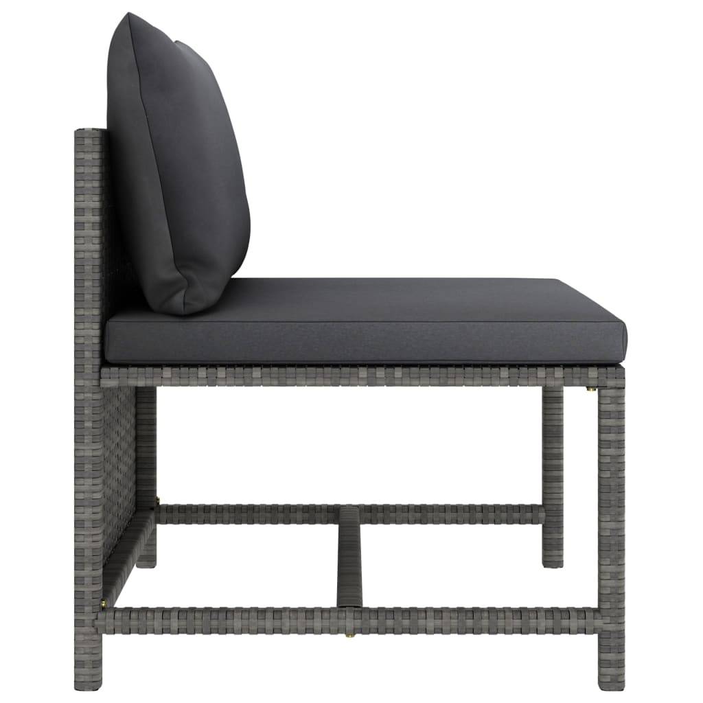 Salon de Jardin Bas Modulable 8 Pièces Résine Tressée Durable Coussins Rembourrés Détente Terrasse Gris – ComfortXL Outdoor Living - Image 6