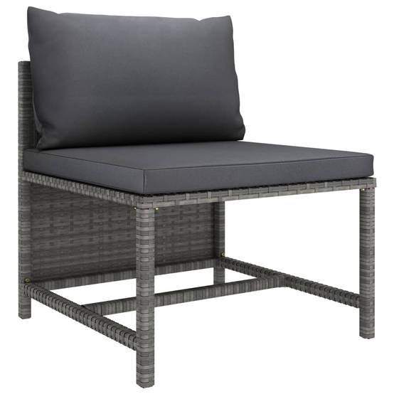 Salon de Jardin Bas Modulable 8 Pièces Résine Tressée Durable Coussins Rembourrés Détente Terrasse Gris – ComfortXL Outdoor Living - Image 5
