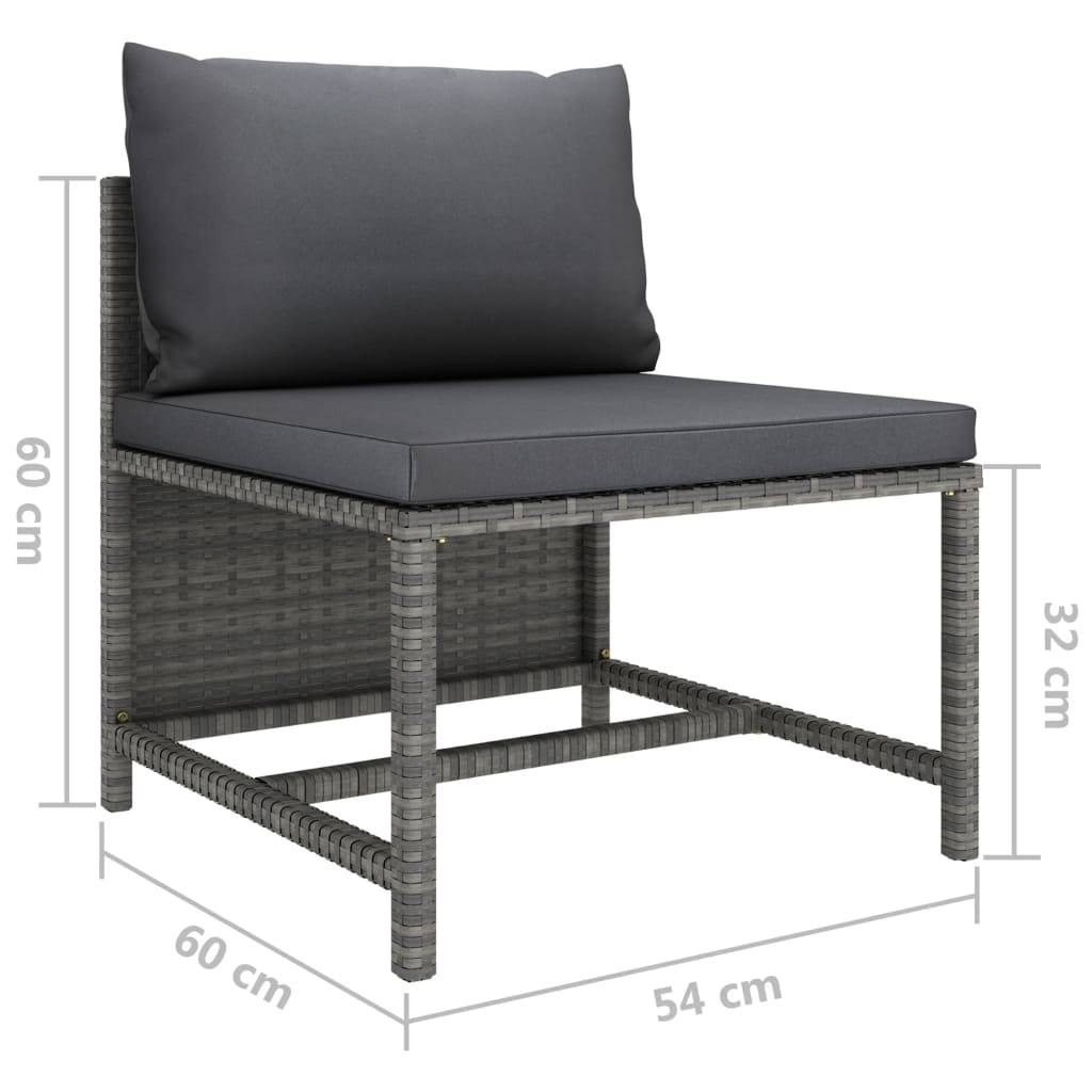 Salon de Jardin Bas Modulable 8 Pièces Résine Tressée Durable Coussins Rembourrés Détente Terrasse Gris – ComfortXL Outdoor Living - Image 7