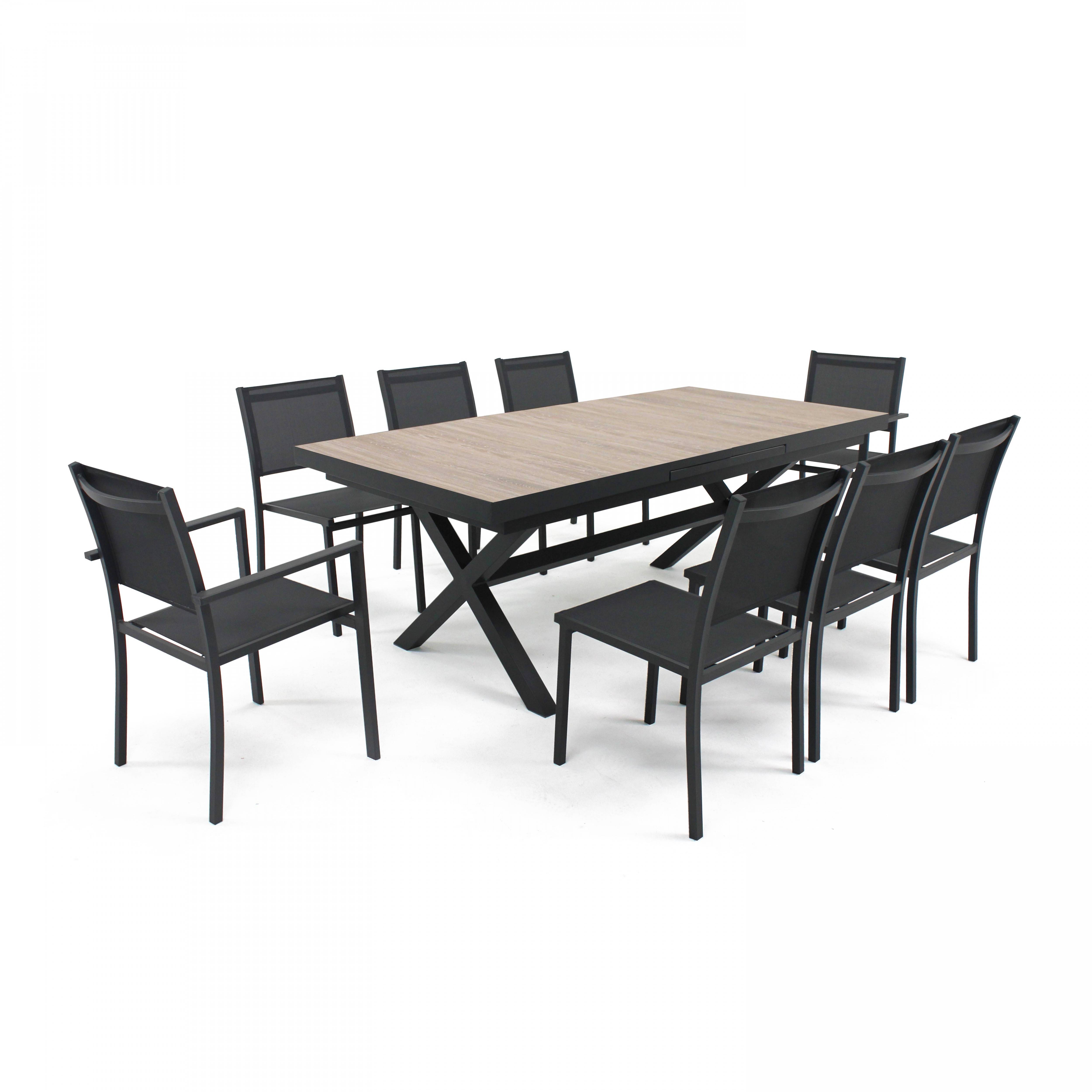 Oviala - Table extensible aluminium et céramique avec 10 chaises Tivoli - Oviala - Image 4